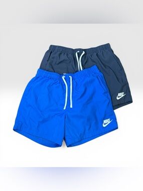 Men's Nike Sportswear Woven Lined Flow Shorts XL Blue & Gray lot of 2